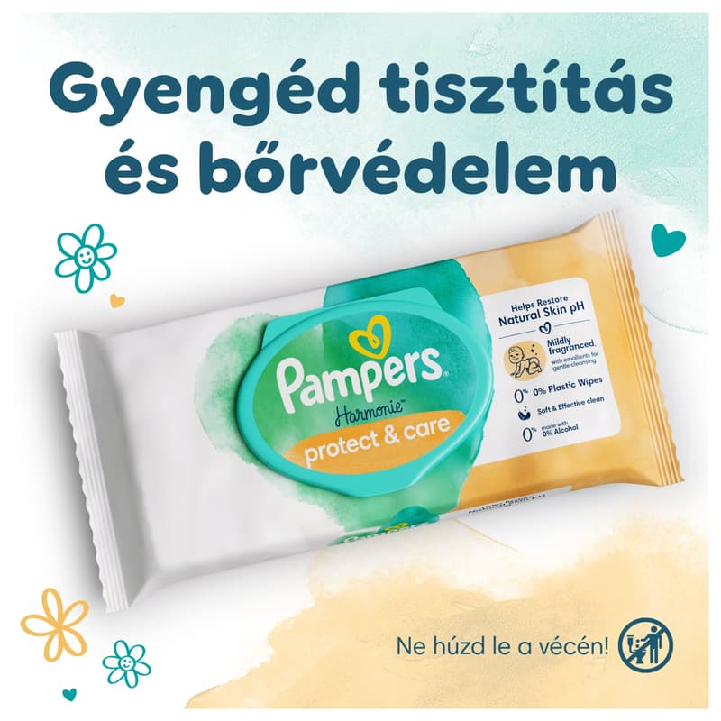 Pampers Harmonie Nedves Törlőkendő Protect & Care