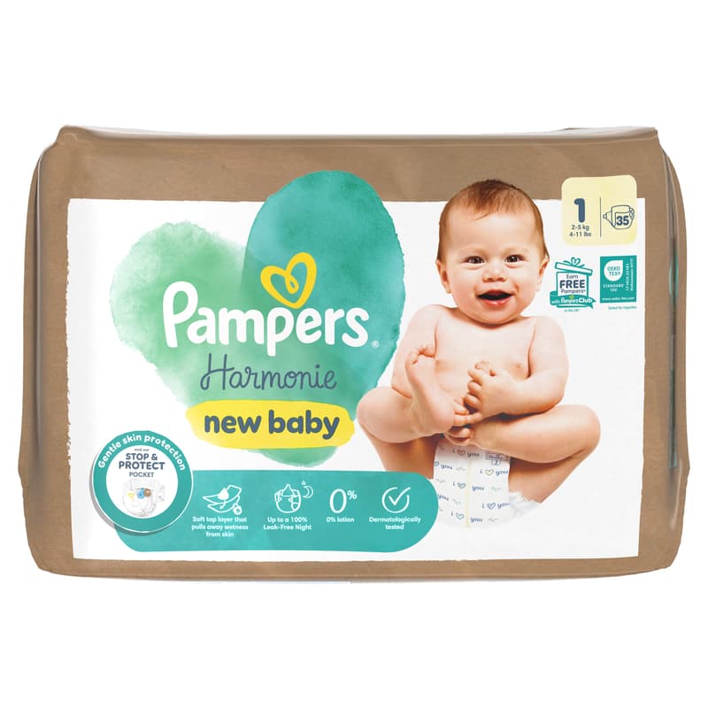 Pampers PureP Diaper Value Pack S1 35CT
