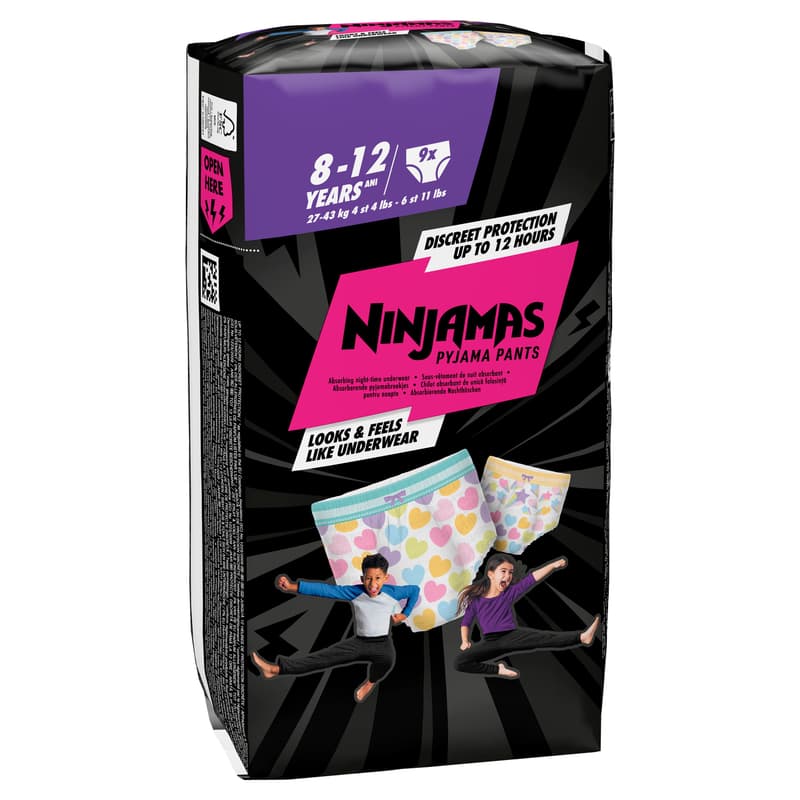 Ninjamas Pyjama Pants Bugyipelenka, Szívecskés, 8-12 év, 9 db