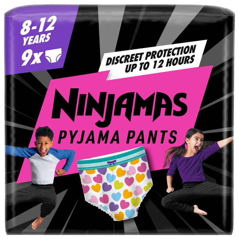 Ninjamas Pyjama Pants Bugyipelenka, Szívecskés, 8-12 év, 9 db