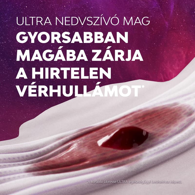 Libresse Ultra+ X-Large Goodnight szárnyas egészségügyi betét, éjszakai használatra