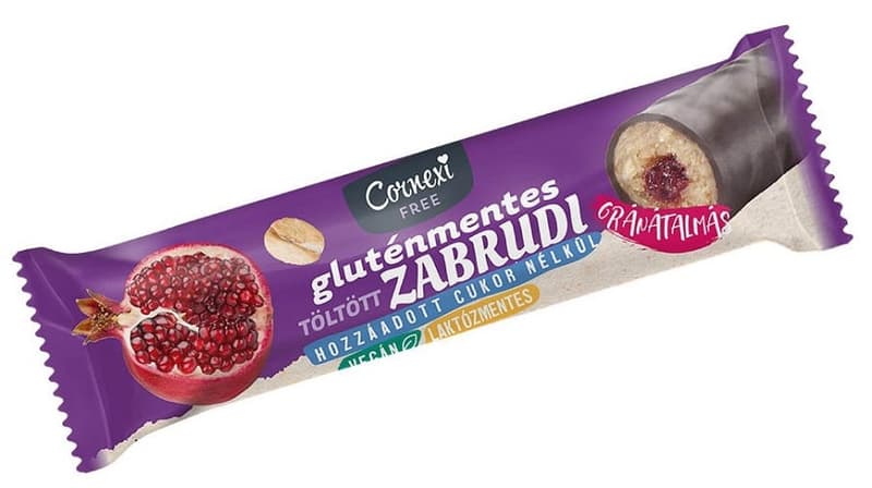 Cornexi GM zabrudi - gránátalmás töltelékkel töltött csokoládés zabrúd, kakaós bevonattal