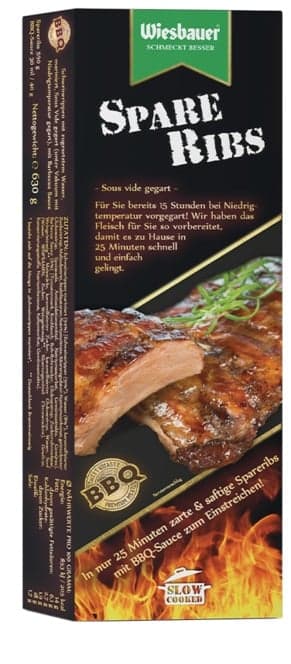 Wiesbauer Spare Ribs 630g (590g sertés+40g szósz) sous vide sertésoldalas BBQ mártással