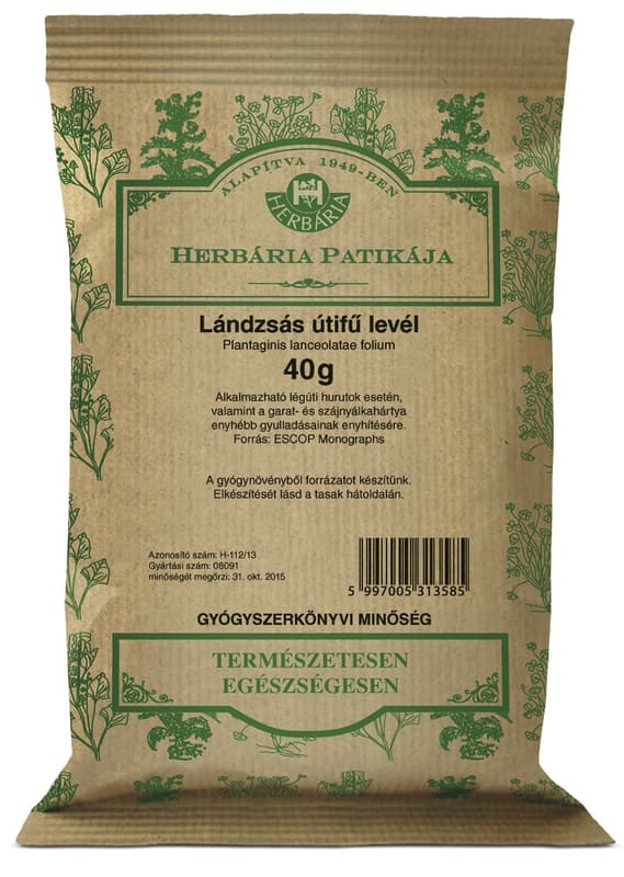 Herbária Patikája Lándzsás útifű levél (Plantaginis lanceolatae folium)