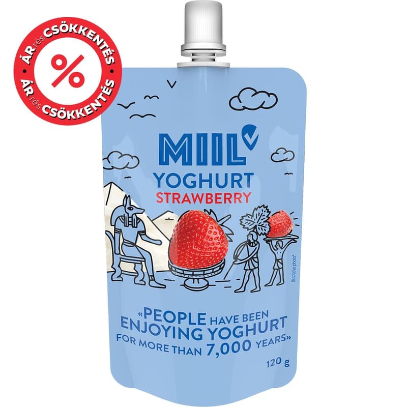 Miil Yoghurt strawberry, pouch