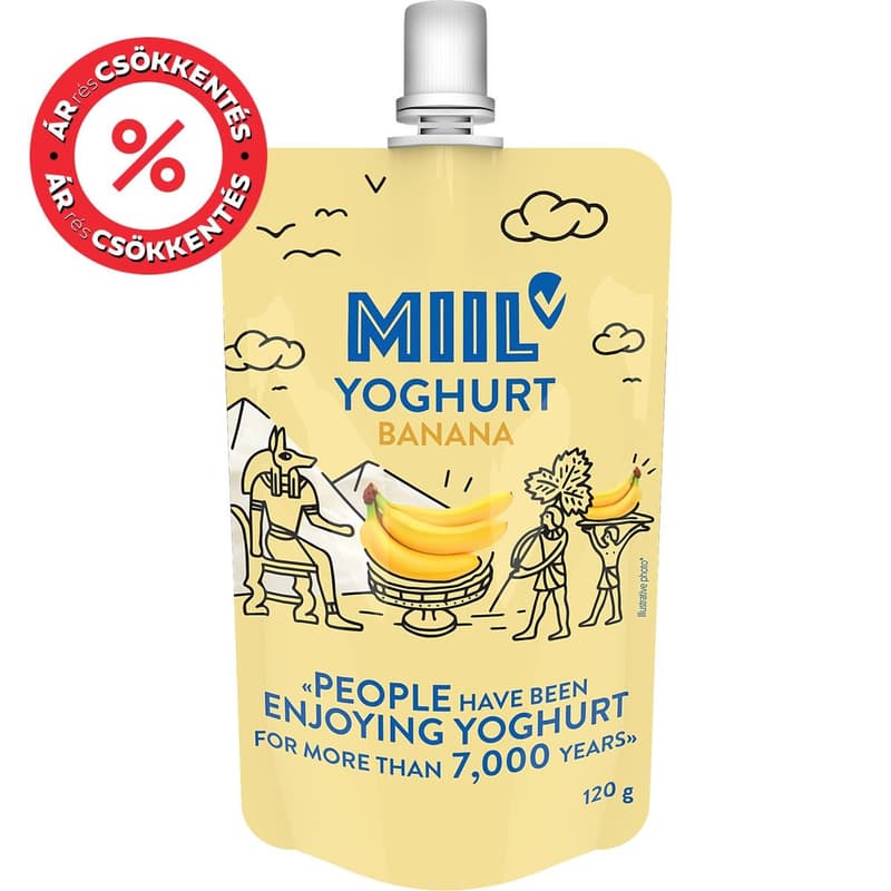 Miil Yoghurt banana, pouch