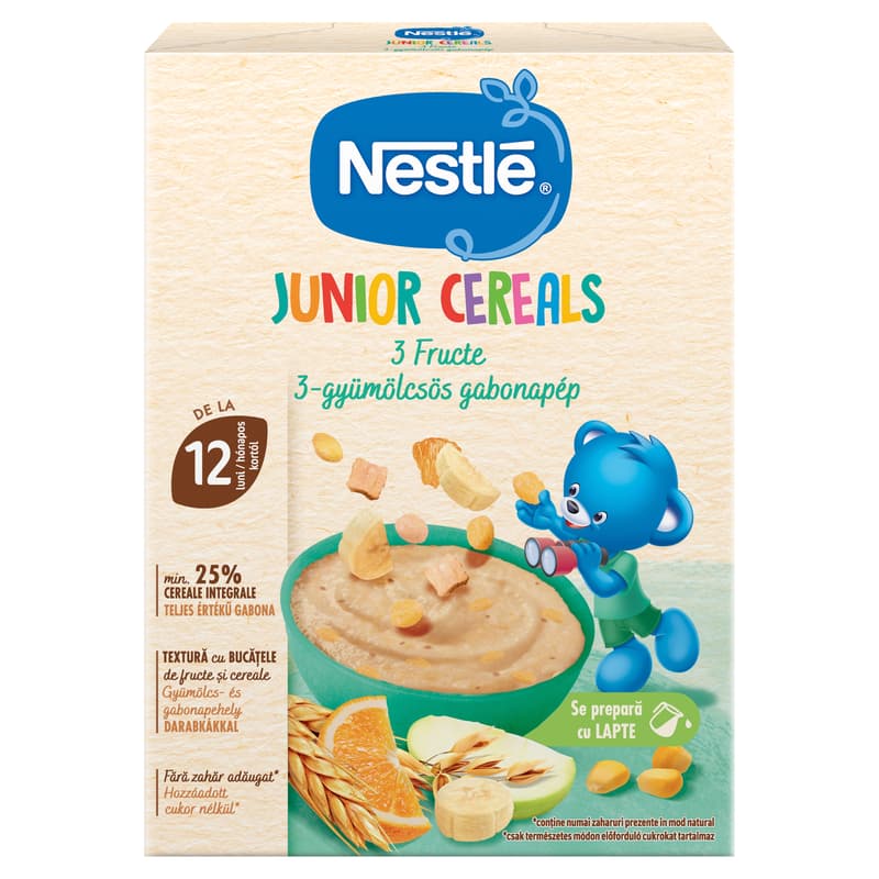 Nestlé Junior 3 gyümölcsös gabonapép 12 hónapos kortól