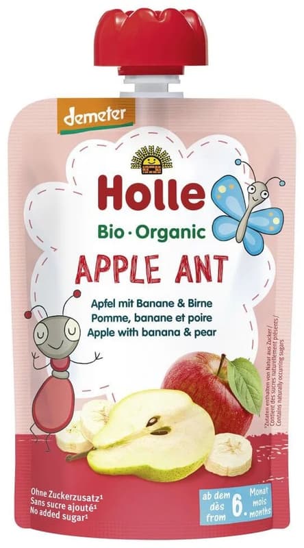 Holle Bio Apple Ant - Tasak alma, banán körtével 6 hónapos kortól, demeter
