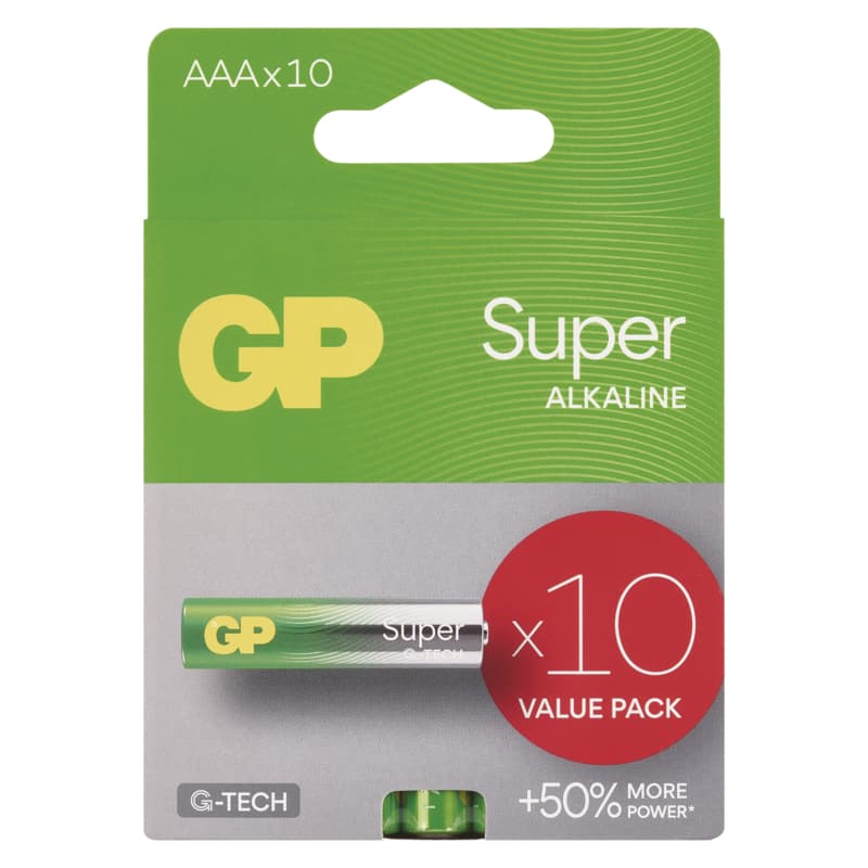 GP Super Alkaline Battery LR03 (AAA), 10 pcs