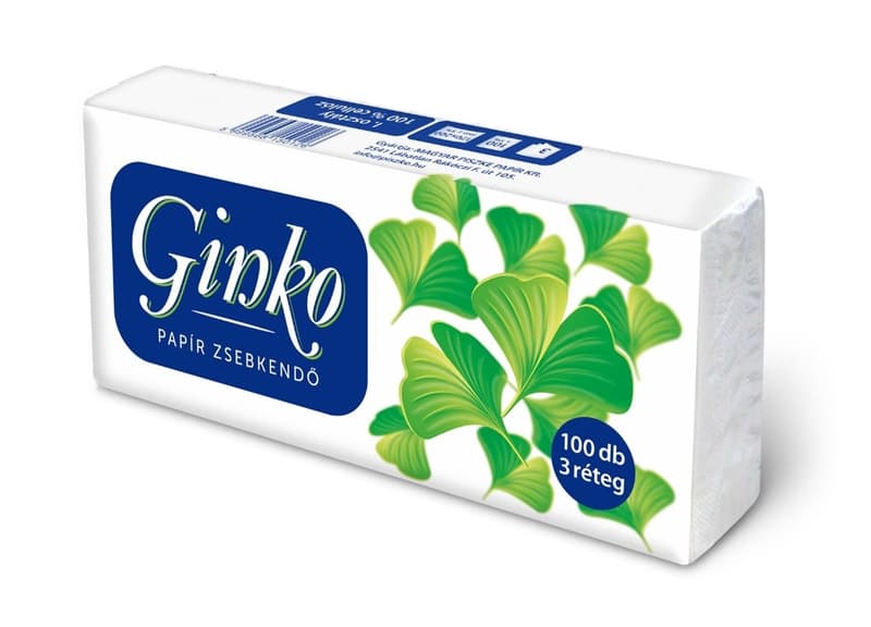 Ginko 3 rétegű papír zsebkendő