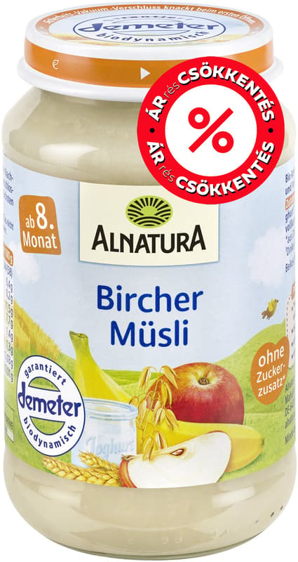 Alnatura BIO Bircher müzlis bébiétel 8 hónapos kortól