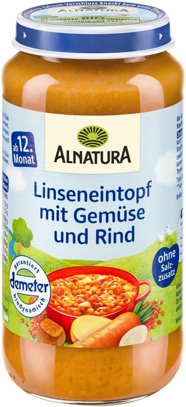 Alnatura BIO lencse marhával és zöldségekkel 12 hónapos kortól