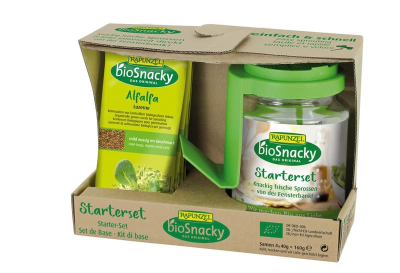 Rapunzel bioSnacky Csíráztató kezdő készlet (üvegedény + 4-féle mag)