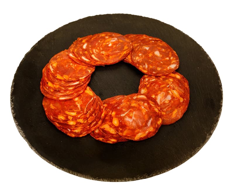 Kifli Delikátesz Chorizo ​​Picante slightly spicy, semi-dry, thick sausage made with dry-aged pork, sliced